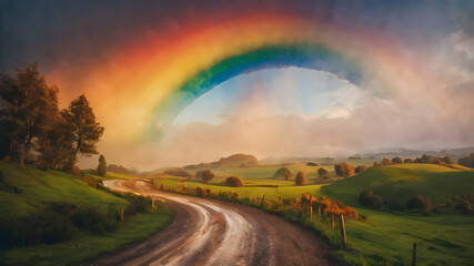 Colorful rainbow background template. Abstract rainbow image.   AI generated image, ai.