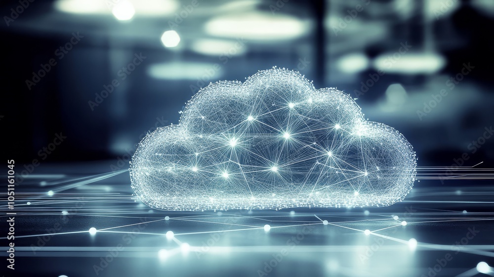 Poster this visual concept emphasizes the synergy of cloud technologies and data management.