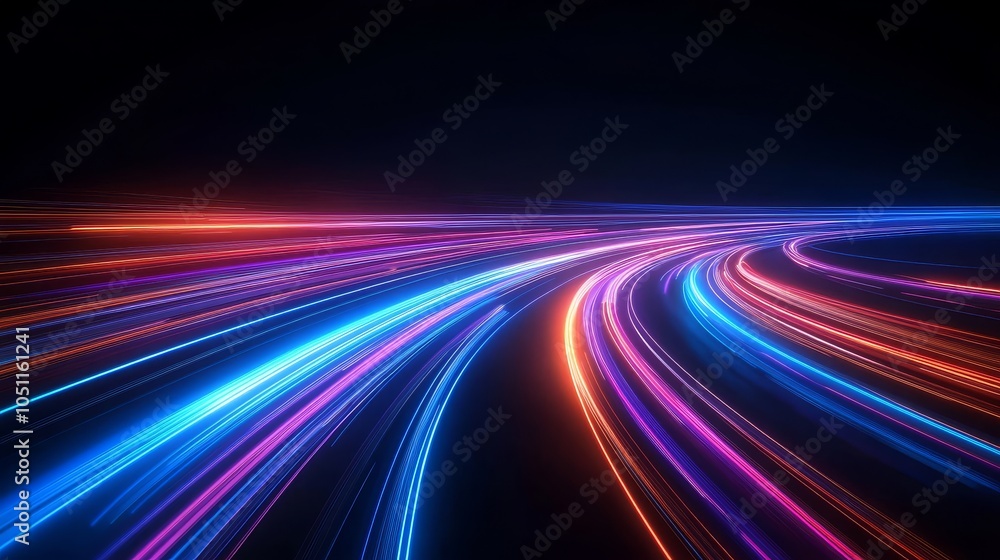 Poster abstract representation of optical data technology.
