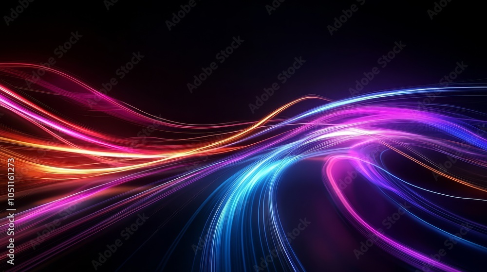 Poster abstract representation of optical data technology.
