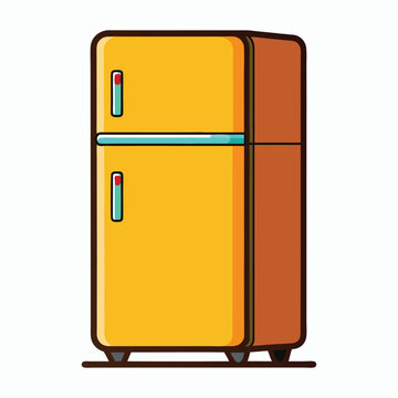 vector fridge on white background