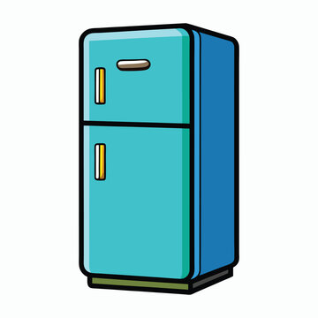 vector fridge on white background