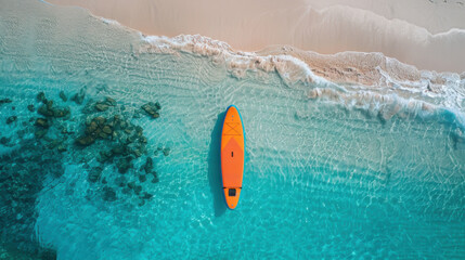 Fototapeta premium A colorful paddleboard on the beach