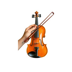 Fototapeta premium Hand Holding Violin and Bow