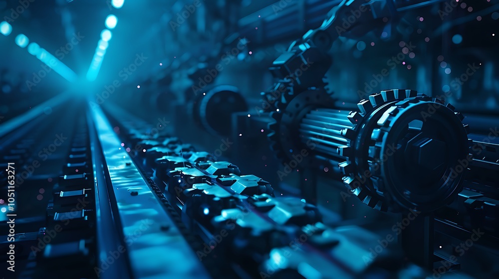 Aufkleber Neon-Lit High-Tech Factory With Advanced Robotics and AI Controlling Autonomous Manufacturing Processes