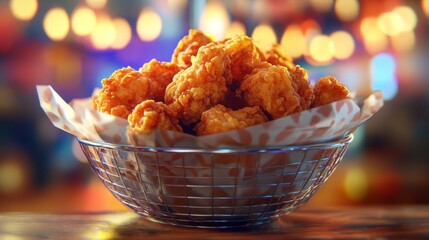 Crispy Fried Chicken in 3D with High Contrast Texture