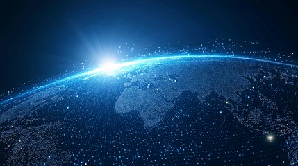 Obraz premium Digital World: Global Network and Connections