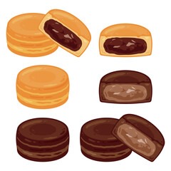 チョコレートクリーム入りの今川焼きセット