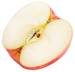Fresh Red Japanese Apple isolated on white background, Red Apple on white background PNG File..