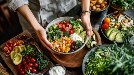 Mindful eating with nutritious foods