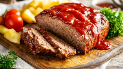 Delicious Meatloaf with Vibrant Colors and Soft Light