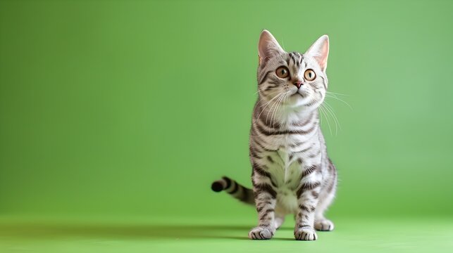 Rambunctious American Shorthair Cat Captured in Fashion Photography Style