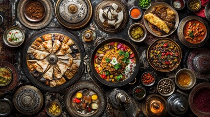 Eastern Food Traditions with Artistic Arrangement