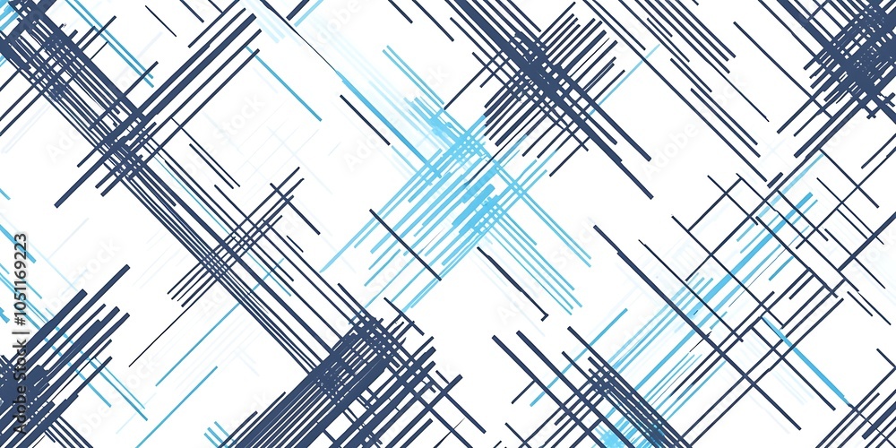 Poster a seamless pattern with digital blue and black lines, their colors creating an abstract tech-inspire