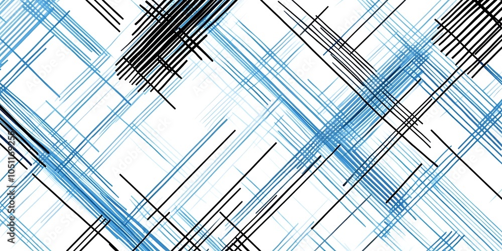 Poster a seamless pattern with digital blue and black lines, their colors creating an abstract tech-inspire