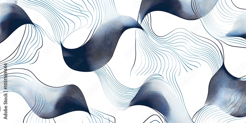 Poster a seamless pattern with digital blue and black lines, their colors creating an abstract tech-inspire