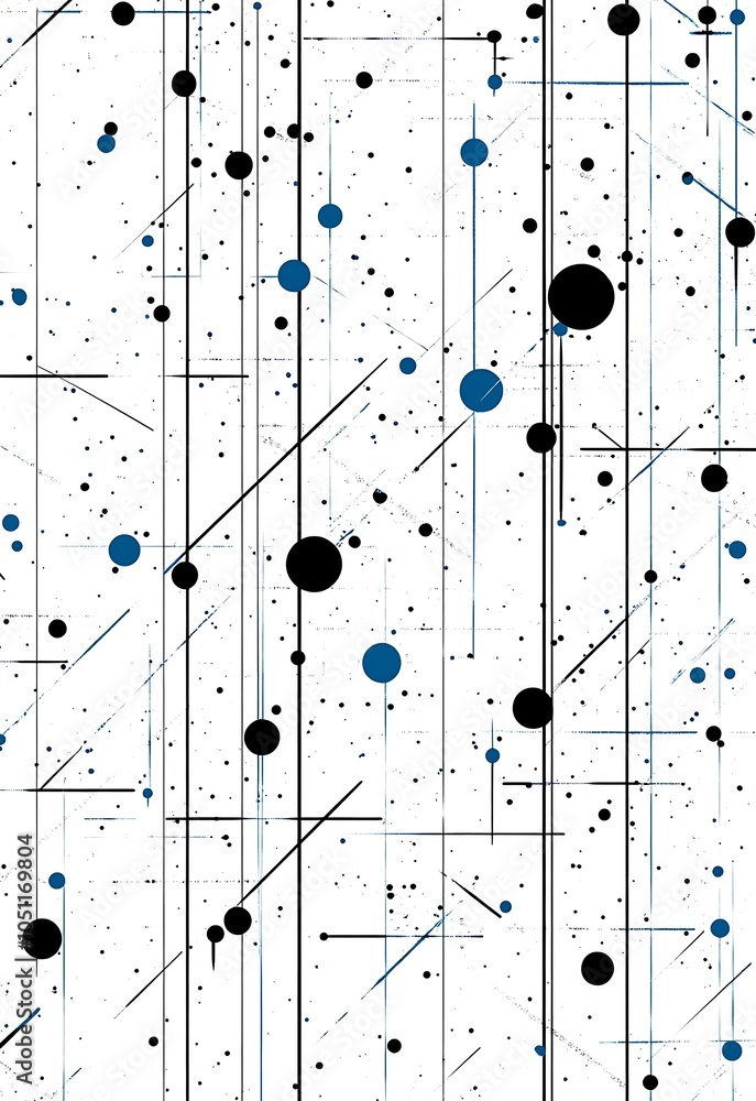 Poster a seamless pattern with digital blue and black lines, their colors creating an abstract tech-inspire