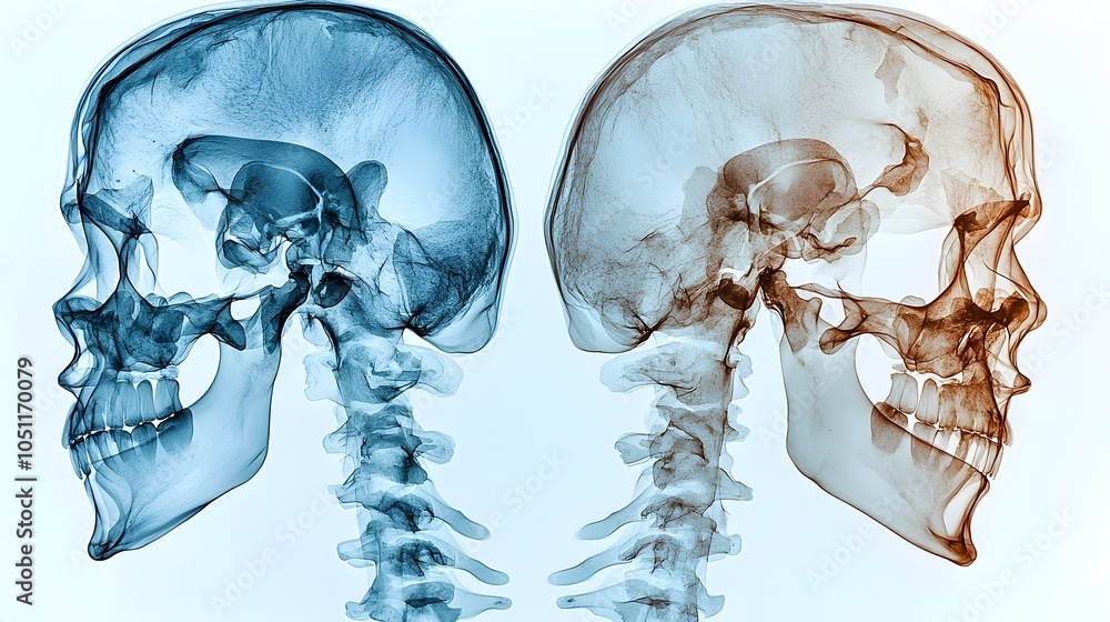 Poster detailed x ray visualization of human skeletal structure with medical diagnostic analysis system on 