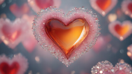 Obraz premium Heart shape for Love concept, Valentine's Day concepts. love symbol, concept for Valentine's Day, wedding etc. Heart elements for love concept design. AI generated image