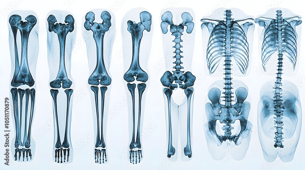 Poster detailed x ray imaging scan showing skeletal anatomy and detecting bone abnormalities fractures or o