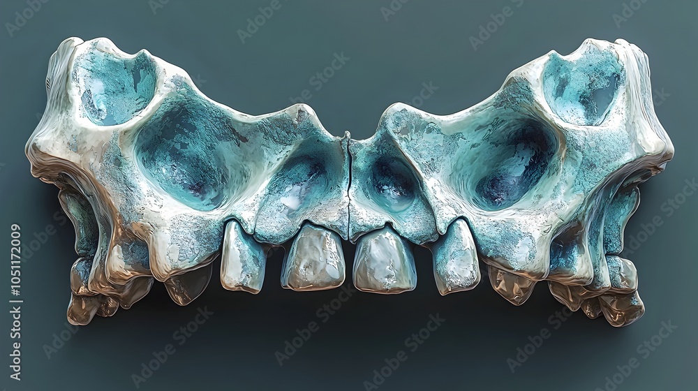 Poster flat design of a bone structure analysis using x ray detection technology the image showcases a clea