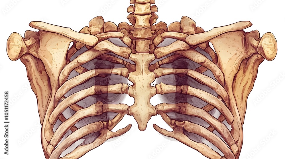 Poster medical x ray image showing bone detection with flat design on isolated white background for healthc