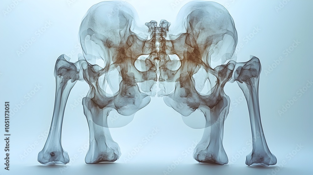 Aufkleber x ray image analysis showing bone density levels on a clean white background using a flat design sty