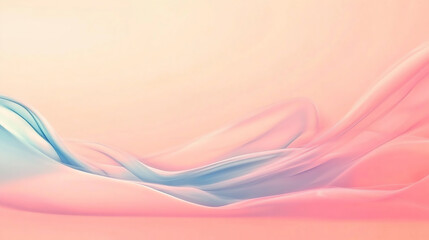 Naklejka premium Light rose-colored background with soft lighting and gradients, ideal for gentle, calming designs or Abstract background with waves of smooth silk fabric in soft pink and lavender tones.