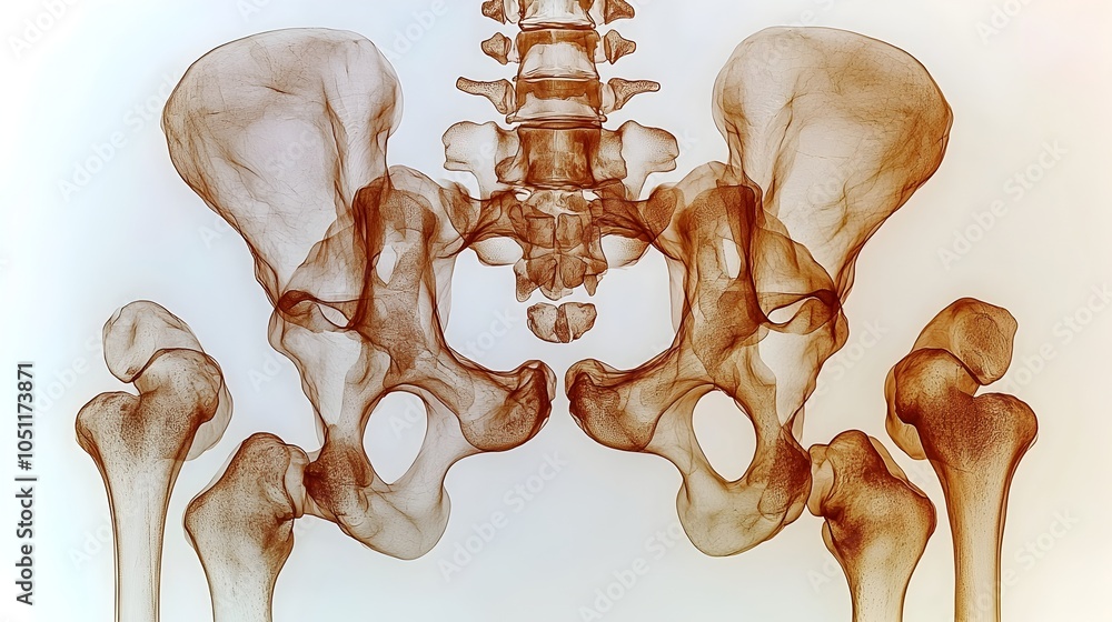 Poster a detailed x ray showcasing the skeletal structure and joint detection system against a clean white 