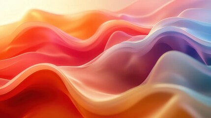 Obraz premium A colorful wave of fabric with a red stripe