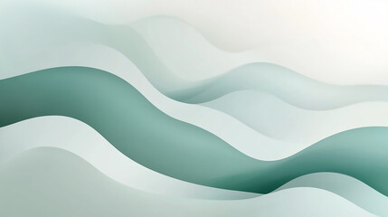 A cool teal solid color abstract background, evoking a sense of calmness and tranquility  Blue waves with a gentle flow create a calming and serene oceanic scene  