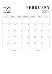 Black and White Simple Minimalist 2025 Year Planner,