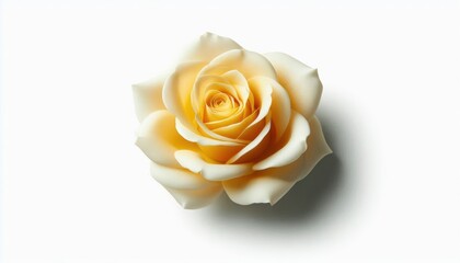 Fototapeta premium Elegant Yellow Rose on White Background