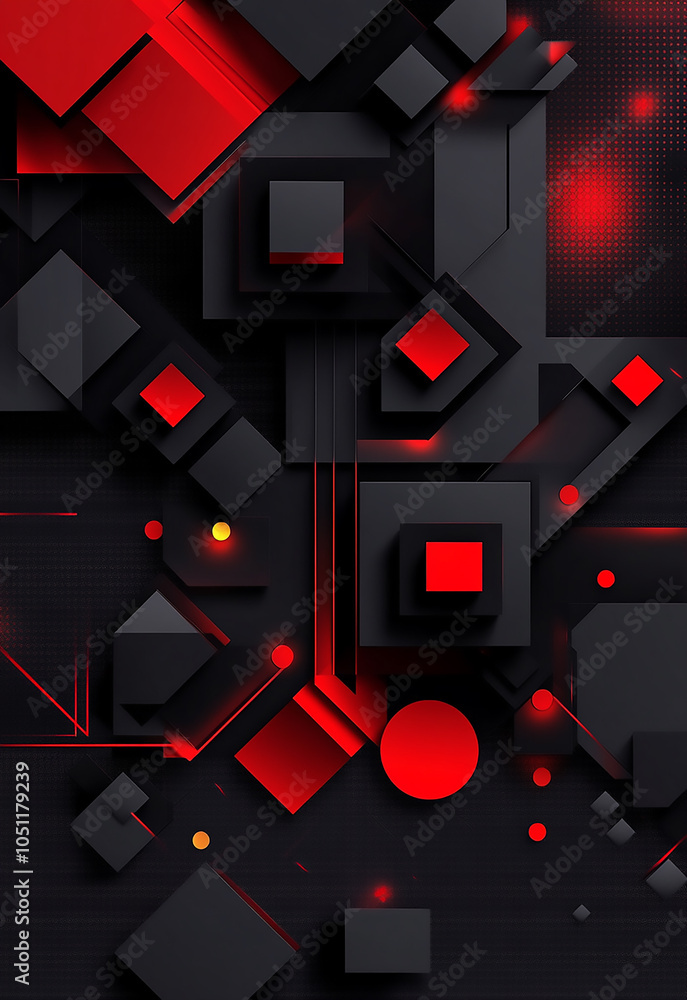 Poster elegant black and gold abstract background with floating particles and geometric patterns a luxuriou