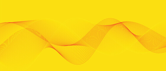 abstract blend red yellow wavy lines art on yellow.