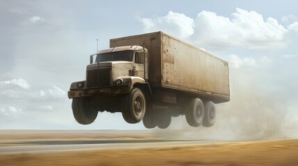 Truck Gliding Effortlessly Over Terrain