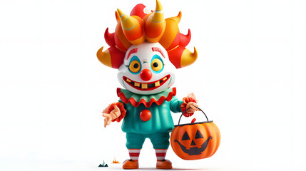 Clown halloween isometric Cartoon 3D