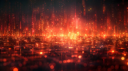 Abstract Red and Orange Bokeh Background