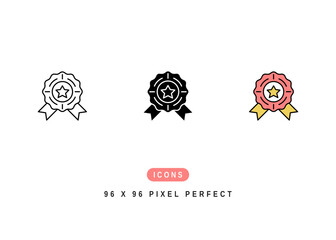 Authenticity Icon. Original Badge Check Pictogram Graphic Illustration. Isolated Simple Line Icon For Infographic, App and Web Button.