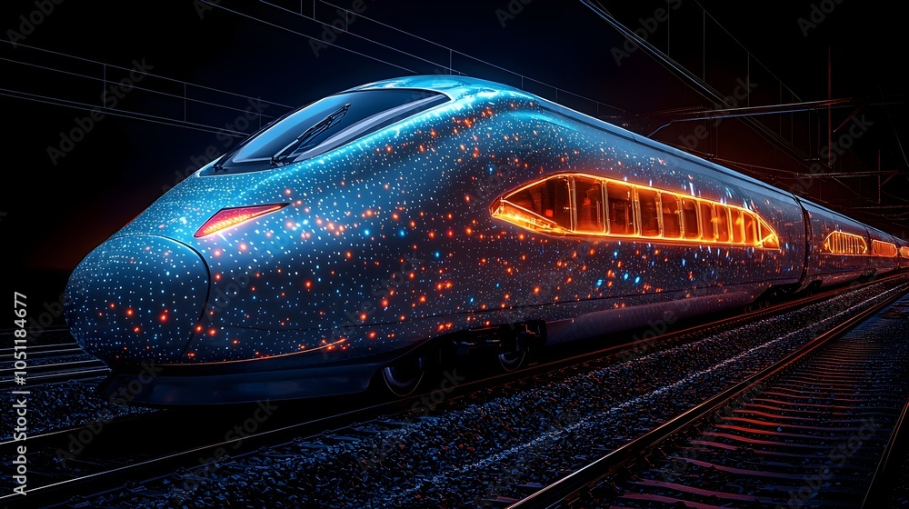 Poster a photography of a futuristic high speed rail station featuring advanced architecture with large win