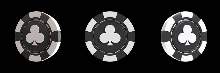 Club Casino Chips for Gambling Concept 3D Illustration