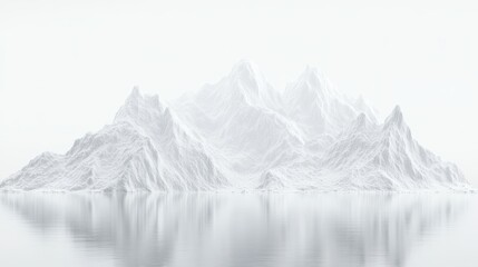 Serene purple sunset over a tranquil mountain lake, breathtaking landscape photography