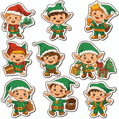 Cartoon Elf Workshop Die Cut Vinyl Collection