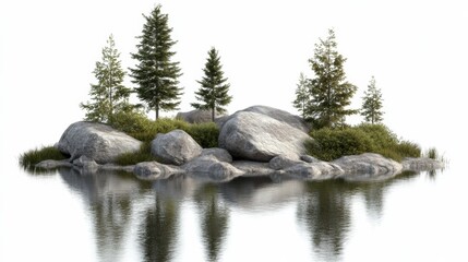 Enchanting purple island retreat, a visual journey to serene paradise of nature's majesty