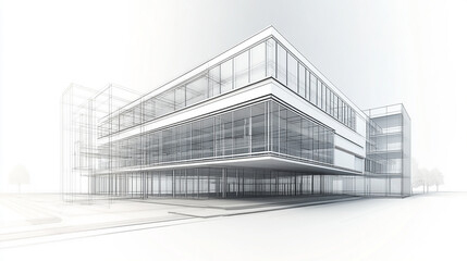 Home architecture interior project building or renovation refurbishment and restoration contractor service, mixed realistic  modern Building Entrance Sketch - Architectural Design Illustration
