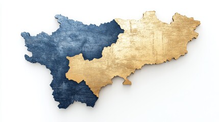 Obraz premium Elegant gold and blue map of ukraine, a striking design for wall art, posters, more