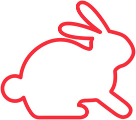 Fototapeta premium Rabbit Outline Icon Animal Vector 