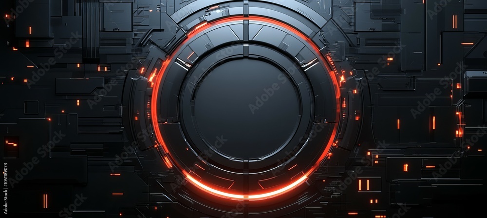 Poster circular technology gate. generative ai technology.