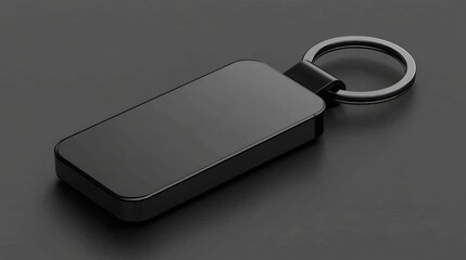 Black Keychain on Dark Background for Branding or Design
