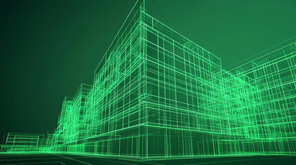 The Modern Skyscraper Night. Modern network and telecommunication technology computer concept: server room in datacenter, room equipped with data servers 
